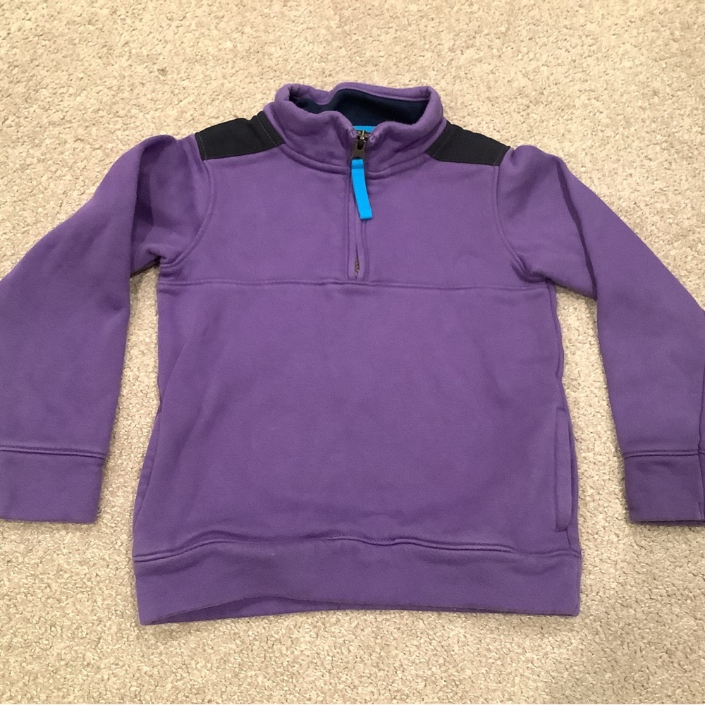 Lands End Boys Purple Quarter Zip Sweatshirt Size 4
